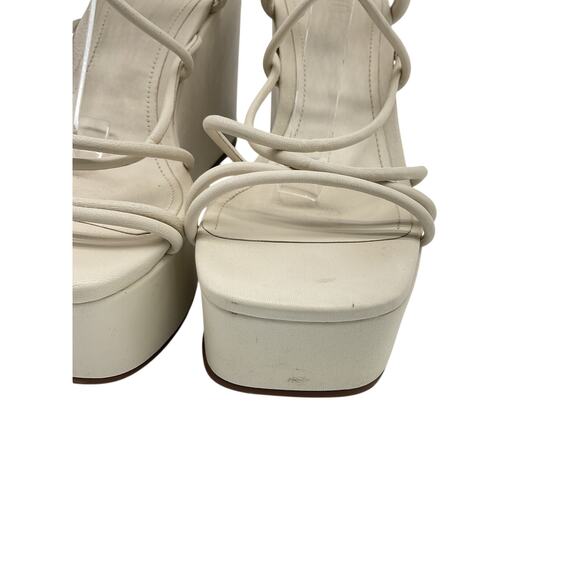 Schutz Strappy White Magdalena Wedge Sandals Size 6.5 - Picture 6 of 7